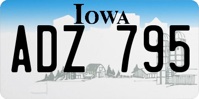 IA license plate ADZ795