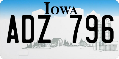 IA license plate ADZ796