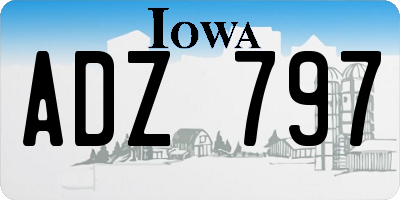 IA license plate ADZ797