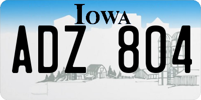 IA license plate ADZ804