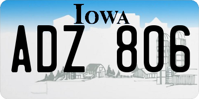 IA license plate ADZ806
