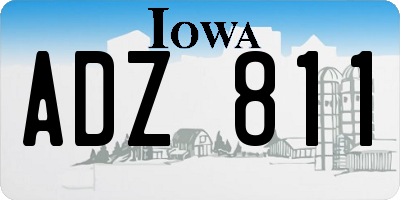 IA license plate ADZ811