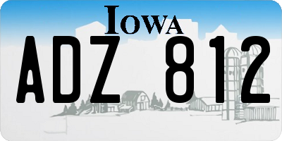 IA license plate ADZ812