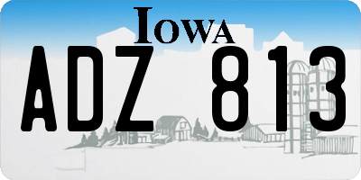 IA license plate ADZ813