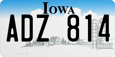 IA license plate ADZ814