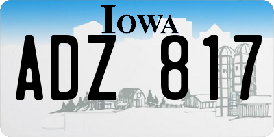 IA license plate ADZ817