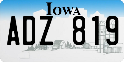 IA license plate ADZ819