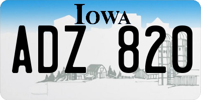 IA license plate ADZ820
