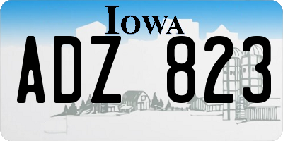 IA license plate ADZ823