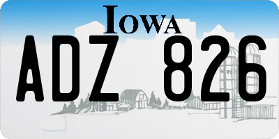 IA license plate ADZ826