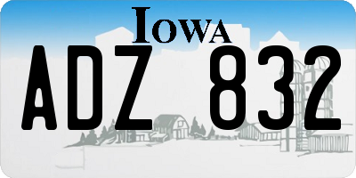 IA license plate ADZ832
