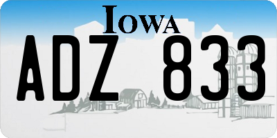 IA license plate ADZ833