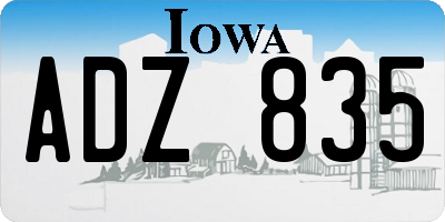IA license plate ADZ835