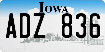 IA license plate ADZ836