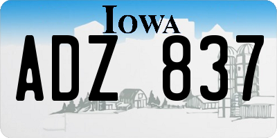 IA license plate ADZ837