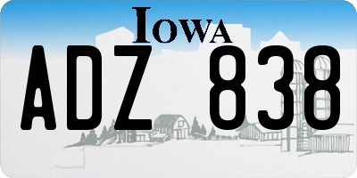 IA license plate ADZ838