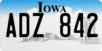 IA license plate ADZ842