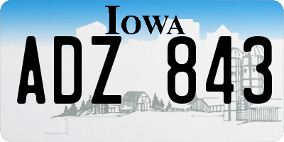 IA license plate ADZ843