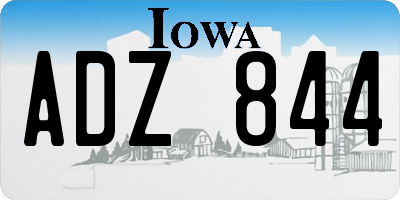 IA license plate ADZ844
