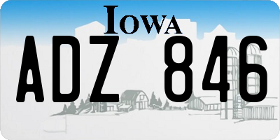 IA license plate ADZ846