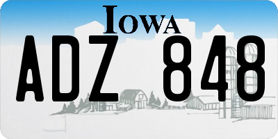 IA license plate ADZ848
