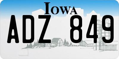 IA license plate ADZ849