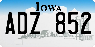 IA license plate ADZ852