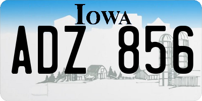 IA license plate ADZ856