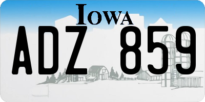 IA license plate ADZ859