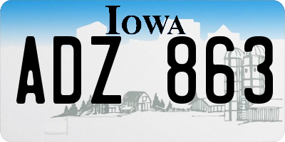 IA license plate ADZ863