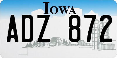 IA license plate ADZ872