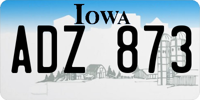 IA license plate ADZ873