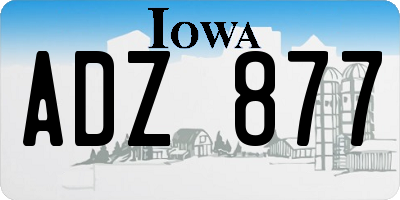 IA license plate ADZ877