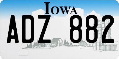 IA license plate ADZ882