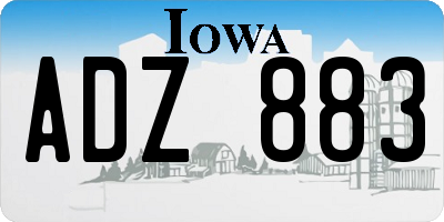 IA license plate ADZ883