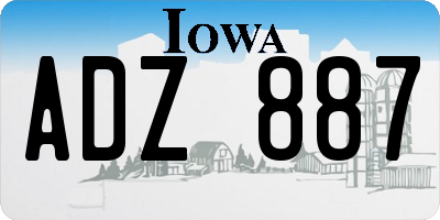 IA license plate ADZ887