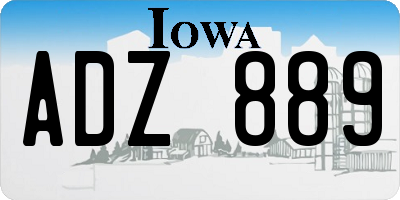 IA license plate ADZ889