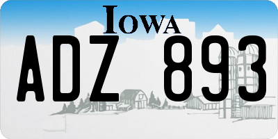 IA license plate ADZ893