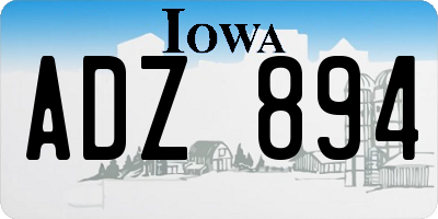 IA license plate ADZ894