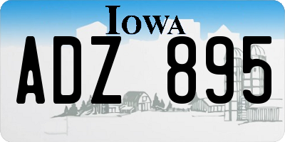 IA license plate ADZ895