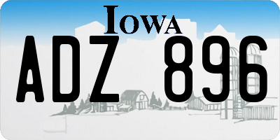 IA license plate ADZ896