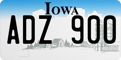 IA license plate ADZ900