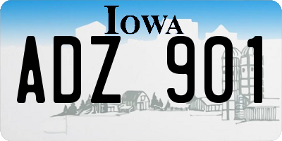 IA license plate ADZ901