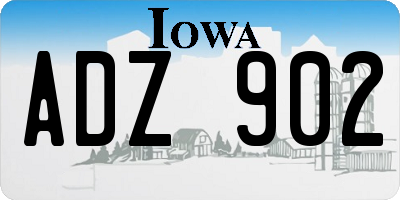 IA license plate ADZ902