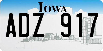 IA license plate ADZ917