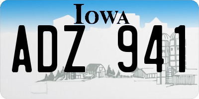 IA license plate ADZ941