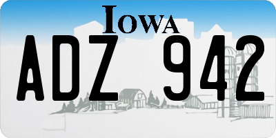 IA license plate ADZ942