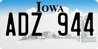 IA license plate ADZ944