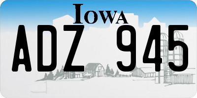 IA license plate ADZ945