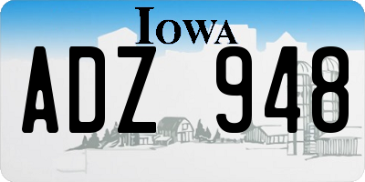IA license plate ADZ948